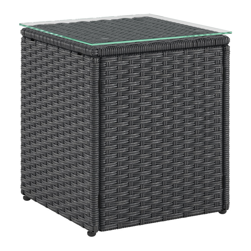 Wicker Patio Square Side Table