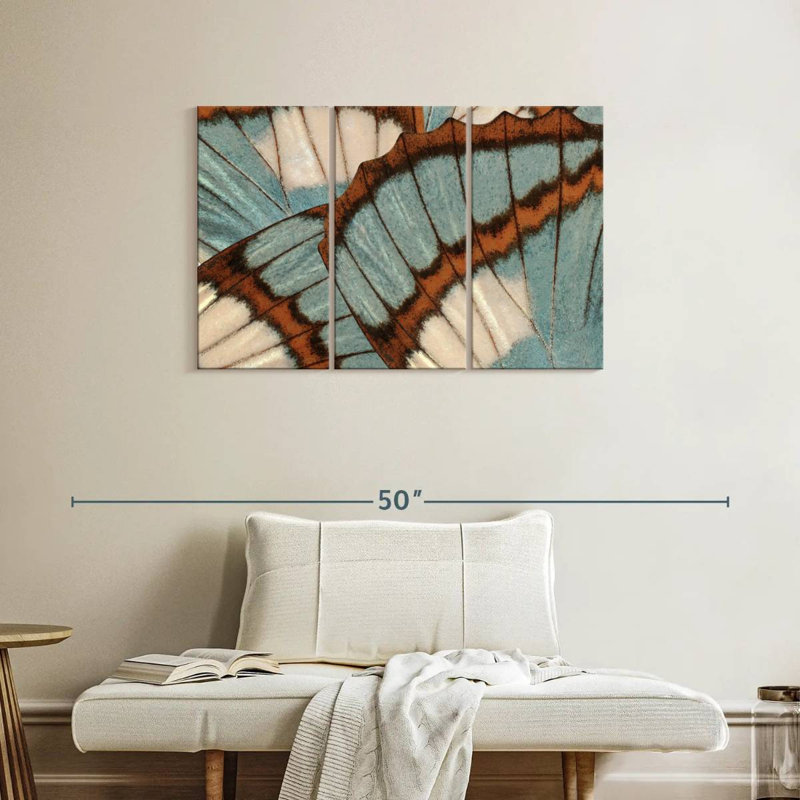 Blue Brown Butterfly Wings, 24" H x 38" W