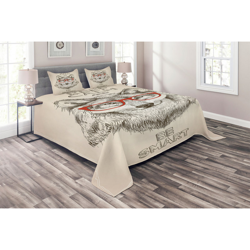 Rustic Polyester Coverlet, Queen Bedspread + 2 Shams