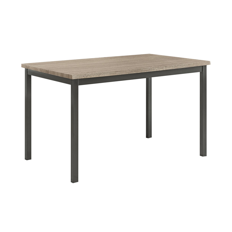 Kamdon Solid Wood Top Metal Base Dining Table