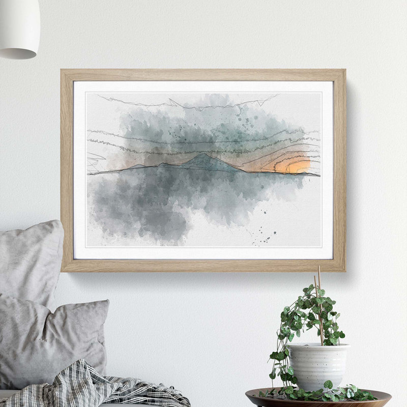 Mountain in Whistler Canada in Abstract - Framed Print, 62cm H x 87cm W x 2cm D, Oak Framed