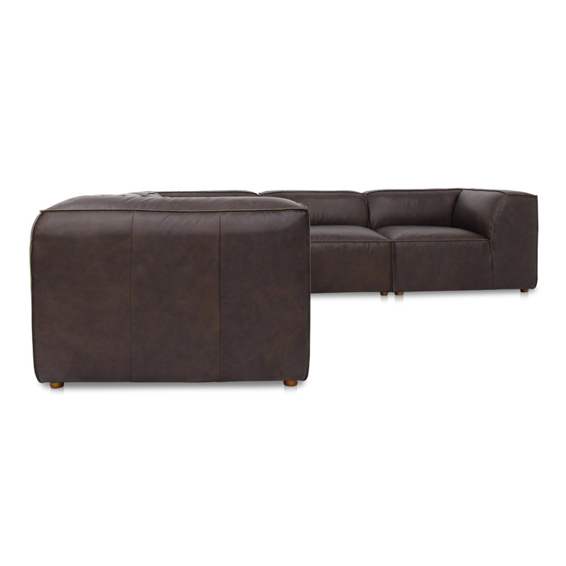 Riehlin 5 - Genuine Leather Modular Sectional, Brown Genuine Leather