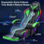 Fauteuil de jeu inclinable et ergonomique en cuir avec haut-parleurs intégrés et lumières DEL Hoffree-69741811