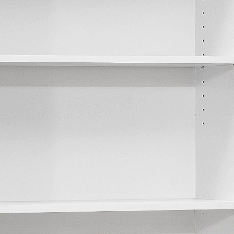 Bibliothèque, bibliothèque, 6 niveaux, H 72 po, bureau, chambre à coucher, stratifié, transitionnel, Blanc
