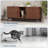 59" Hidden Cat Litter Box Furniture for 2 Cats, Wood TV Stand & Side Table with Sliding Door, Large Indoor Pet House & Litter Mat Included, Walnut-1696544958