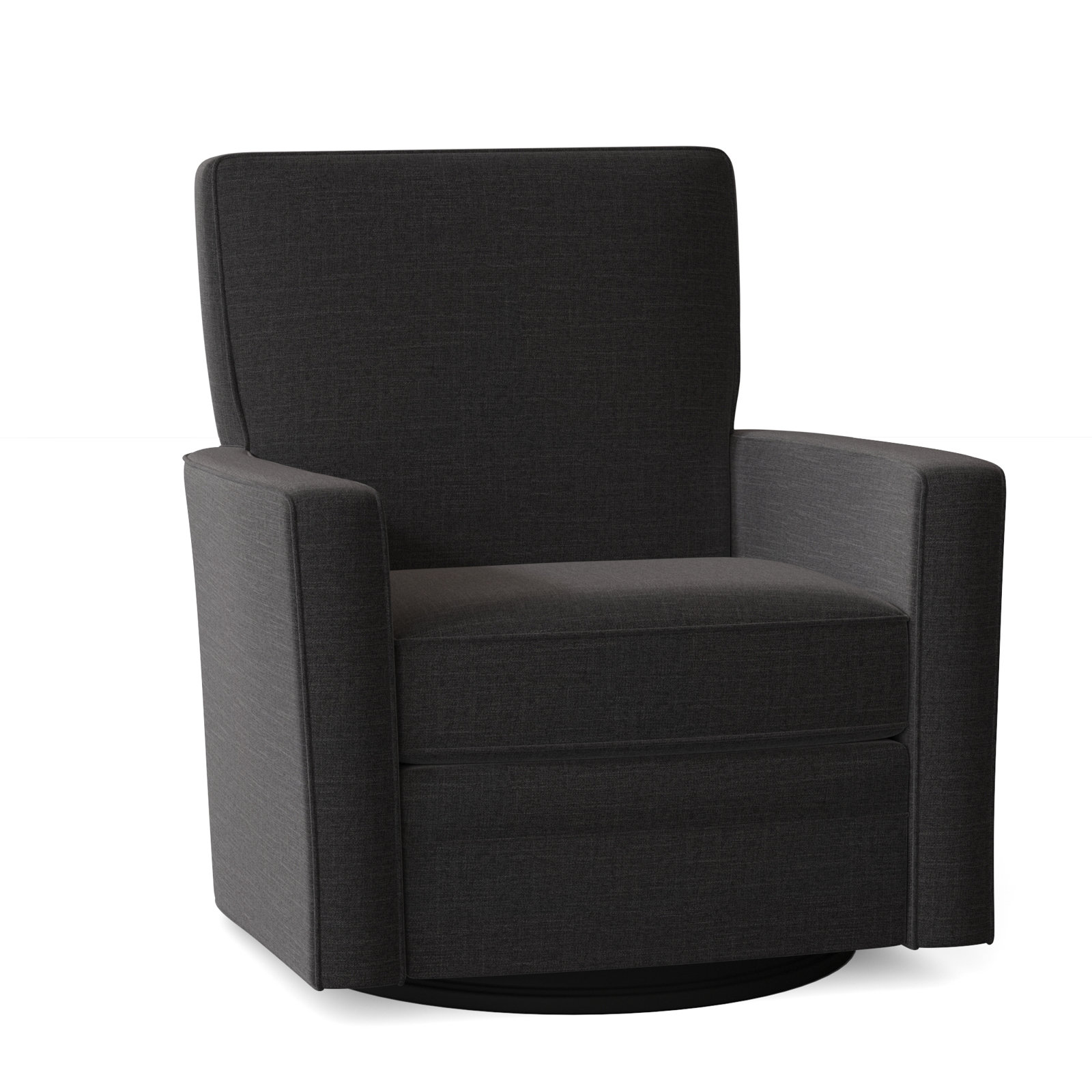 Upholstered Swivel Accent Chair, No, Paradigm 45 Black