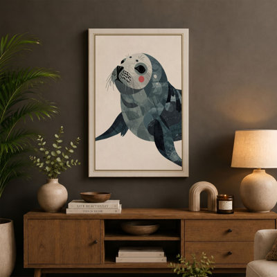 Seal at Rest Coastal - Wrapped Canvas