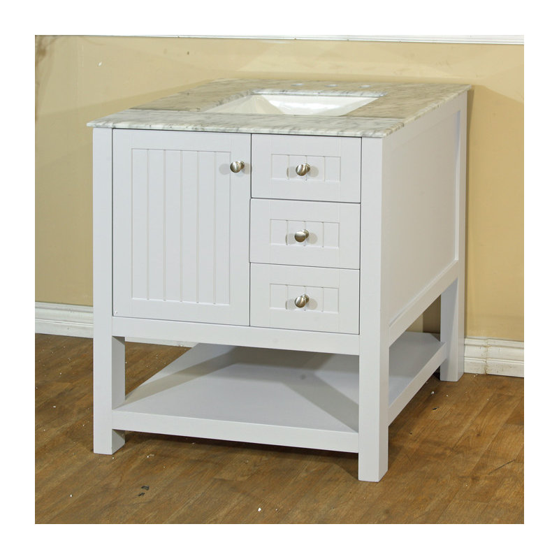 Base de meuble-lavabo simple 29 po seulement, Blanc