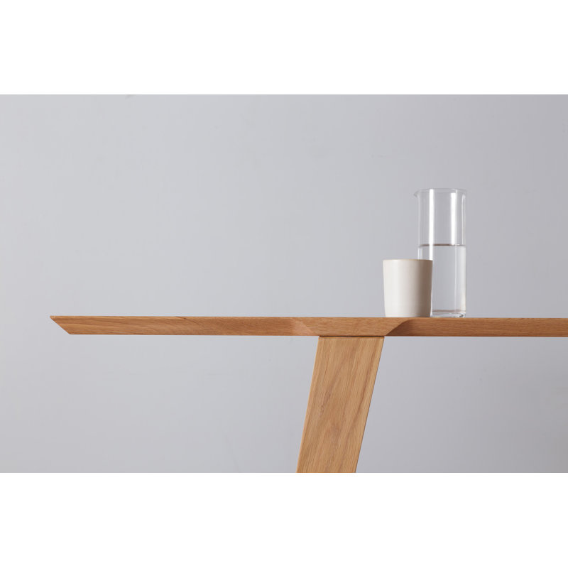 Isometric Oak Dining Table, 30”H x 86.5”L x 35.5”W