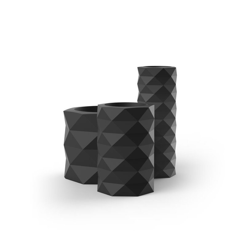 Marquis Resin Pot Planter, 20.75" H x 9.75" W x 9.75" D, Black