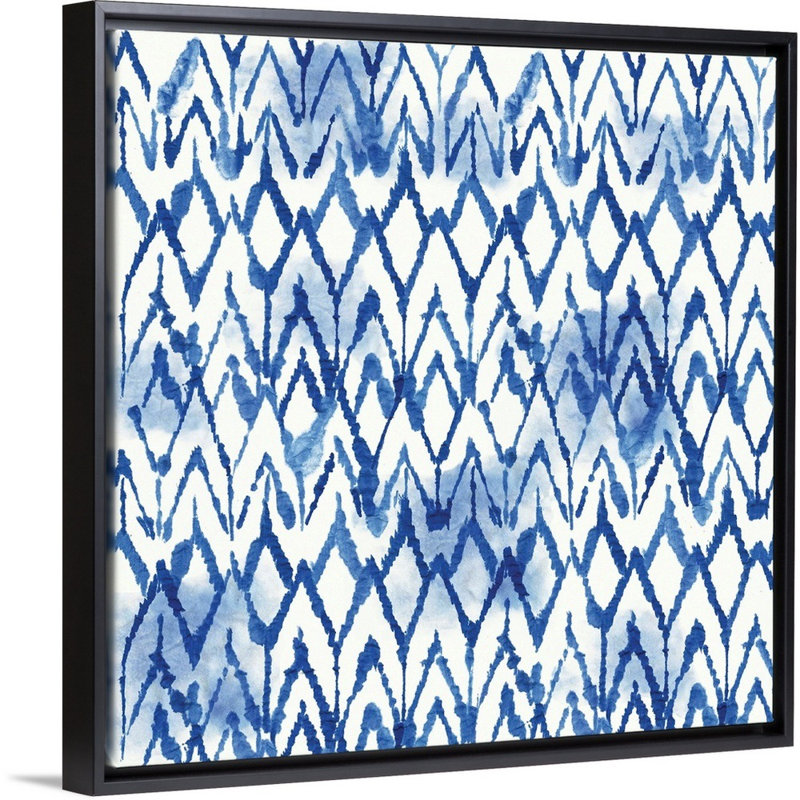 Ornement indigo clair par Aimee Wilson-reproduction d’art sur toile, H 22 po x l 22 po x P 1,75 po, Cadre noir