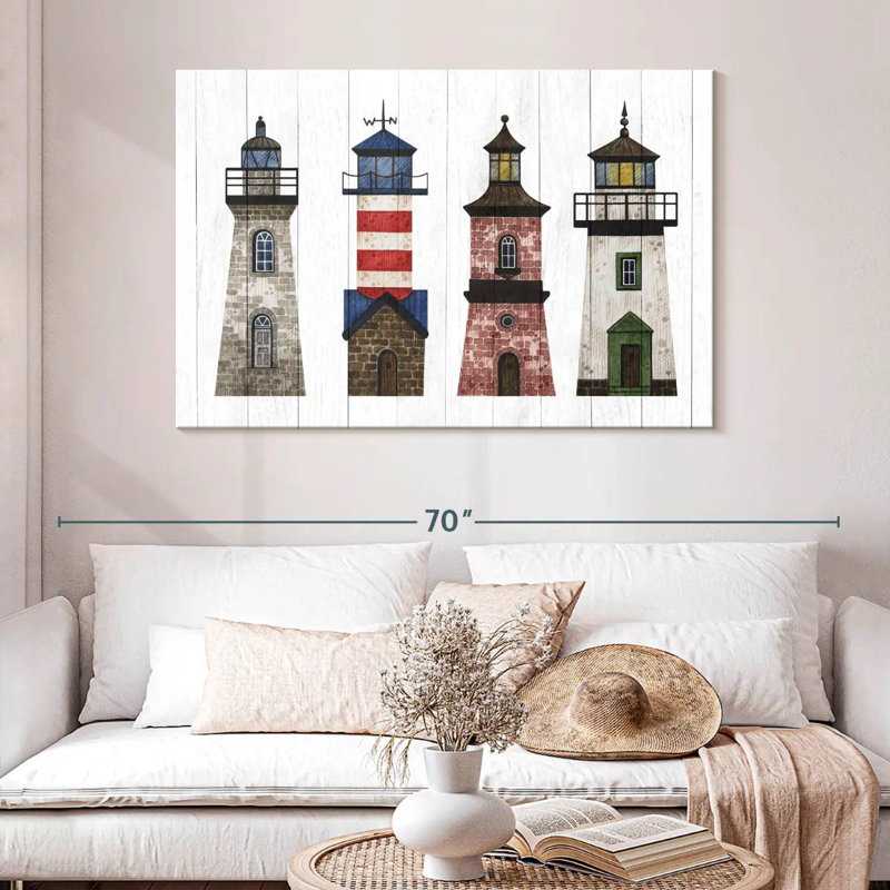 Aletra Wood Style Lighthouse Row, 32" H x 48" W