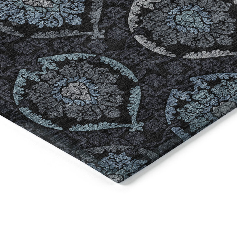 Sharinda Washable Damask Indoor / Outdoor Rug, Runner 2'3" x 7'6"