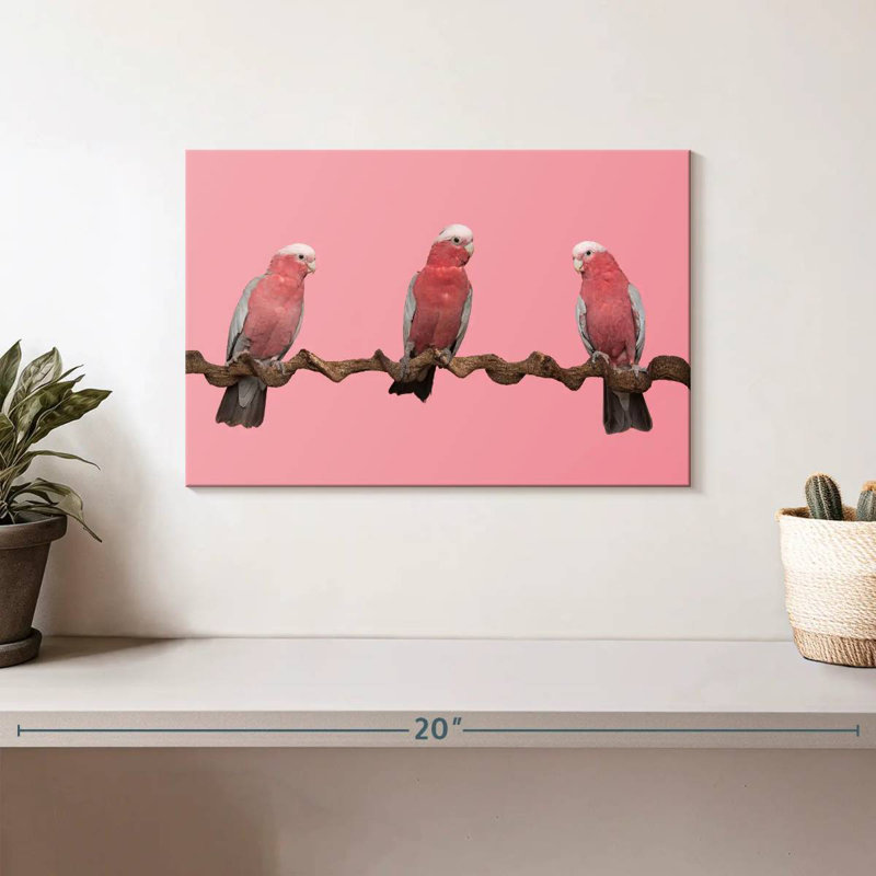 Trois oiseaux, H 8 po x l 12 po