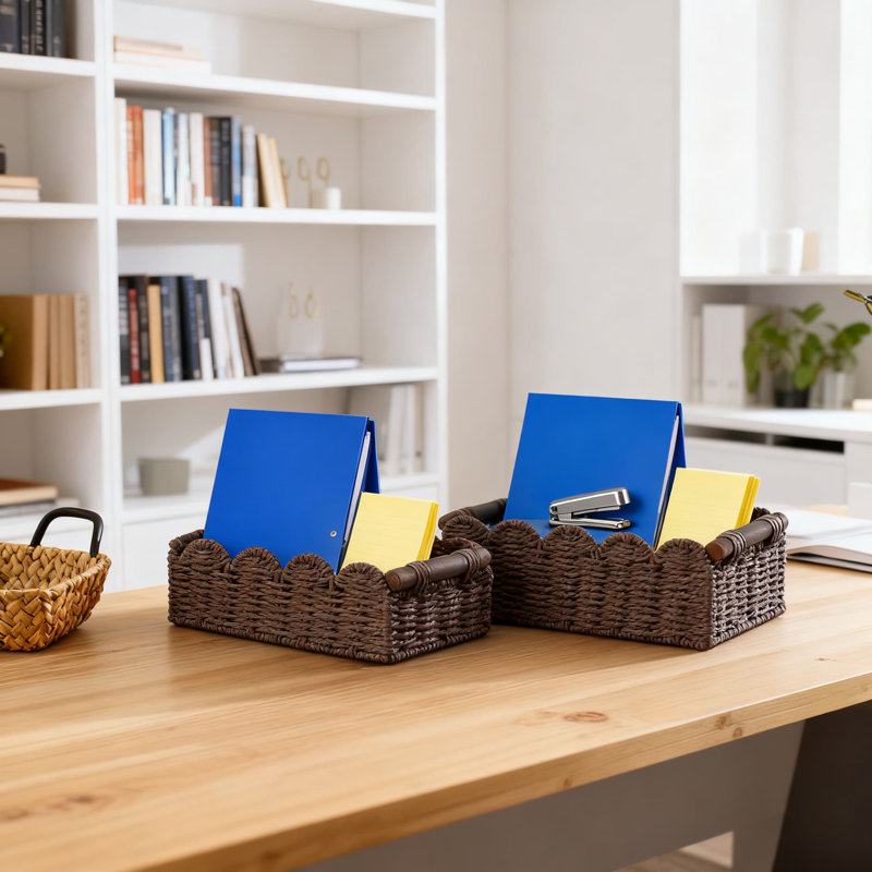 Handmade Paper Rope Storage Basket, Multipurpose Organizer Bin For Bathroom Toilet Tank Top, Living Room, Kitchen And Office
