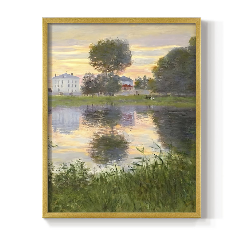 Vintage Landscape XCVI Framed Print - Solid Wood, 15" H x 12" W, Gold