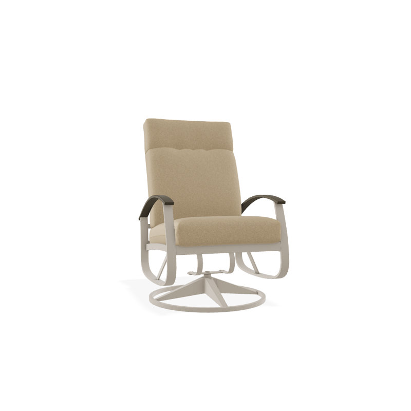 Belle Isle Outdoor Rocker Chair, Canvas Sapphire Blue Sunbrella, Beachwood P40, Textured Black