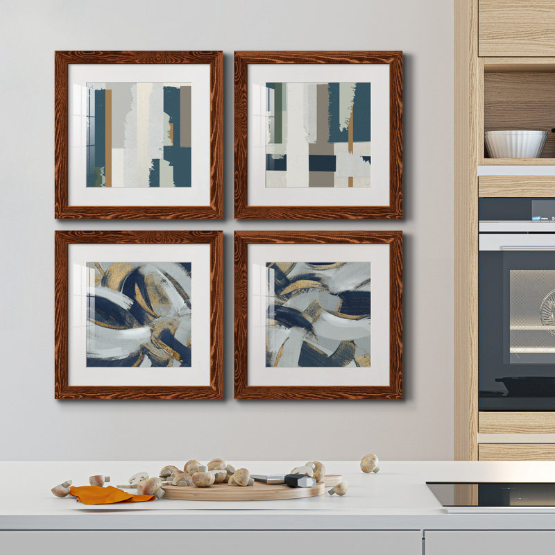 «Close to the Edge I», ensemble de 4 peintures sur toile encadrées, H 17 po x l 34 po x P 1,5 po