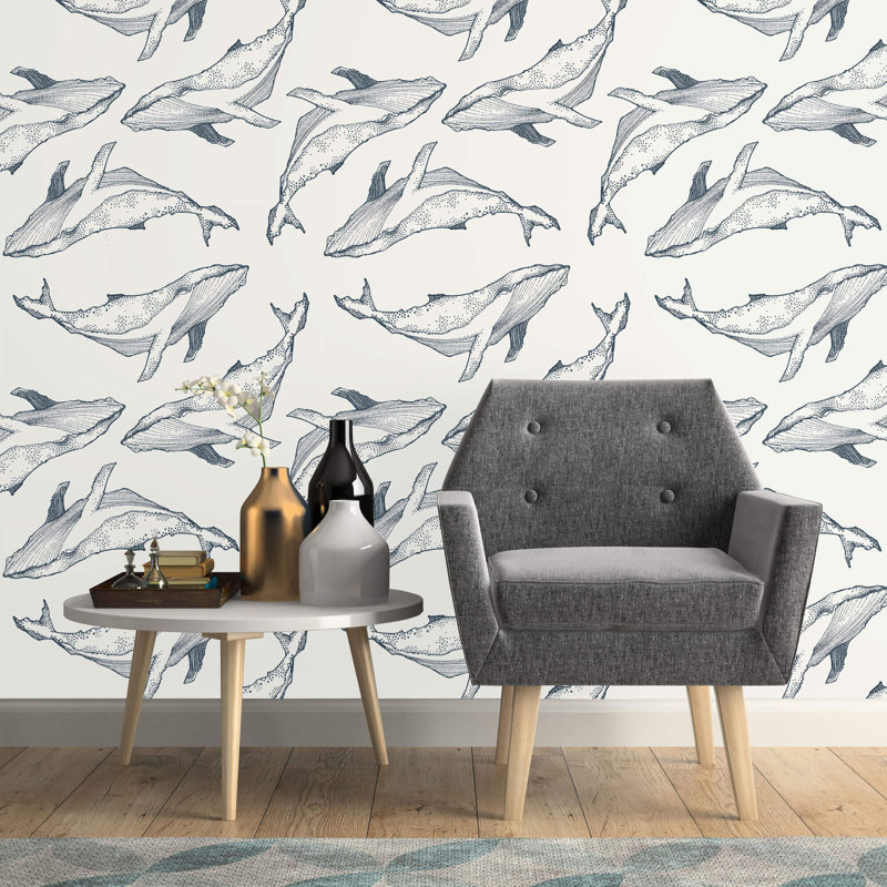 Panneau de papier peint amovible Bunny Fish, L 126 po x l 24 po
