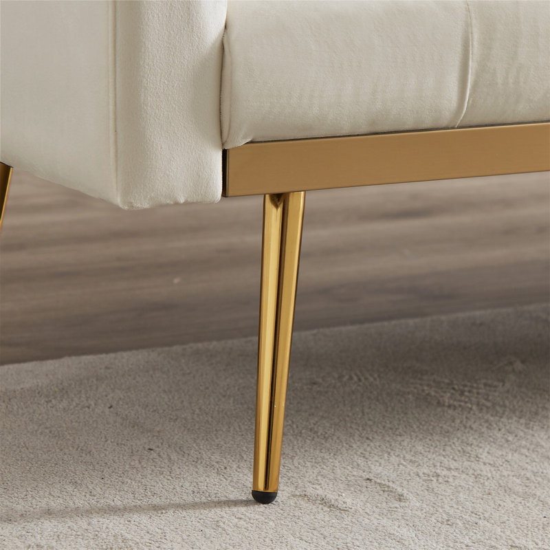 Canapé-lit 68 po Starlyn, Velours beige
