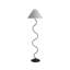 Lampe de plancher Crimson de style contemporain en métal noir avec abat-jour ivoire / crème de 64 po