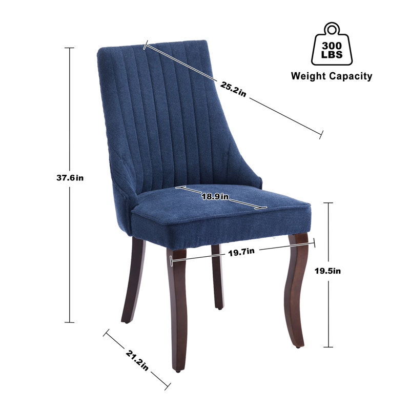 Chaise de salle à manger rembourrée Lonsdale, Bleu