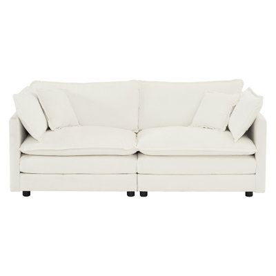 3 pièces: 2 fauteuils et 1 2. Revêtement en chenille blanc. Cadre en bois massif. Éponge. Tissu respirant. Mobilier de salon peu encombrant. Élégant et confortable