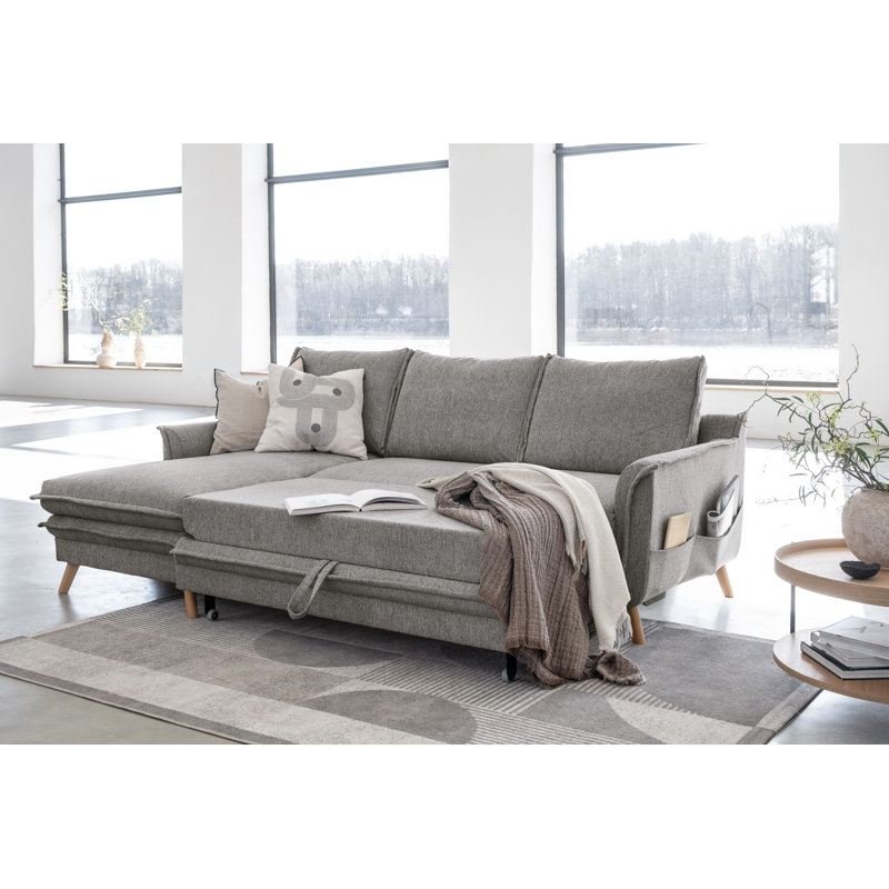 Charming Charlie Limited 4 Seater Sofa Bed, Grey, Left facing