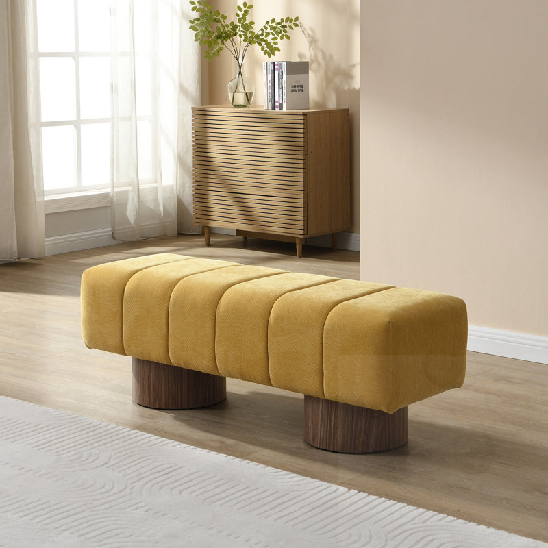 Banc rembourré, Jaune