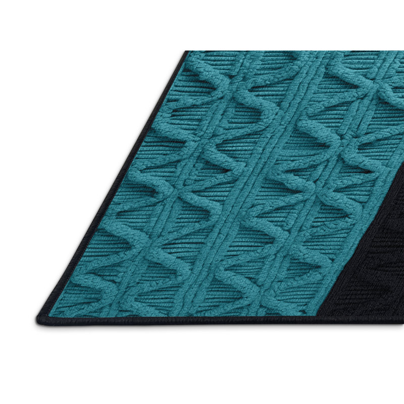 Machine Washable Trellis Gray Area Rug, Square 6'