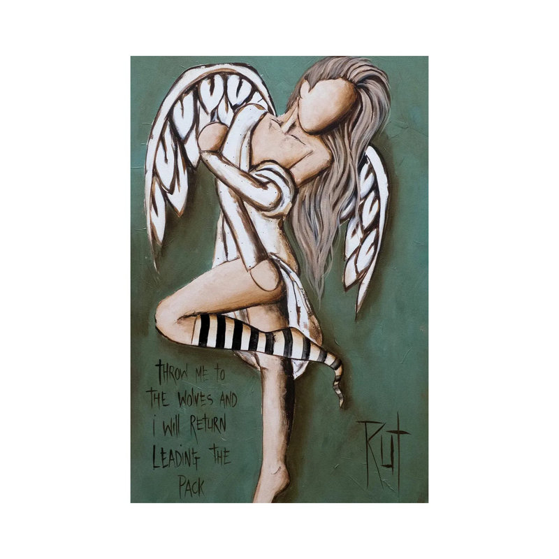 «Throw Me To The Wolves» - Giclée sur toile tendue avec châssis, H 18 po x l 12 po
