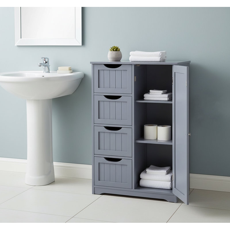 Engineered Wood Bathroom Cabinet, Grey