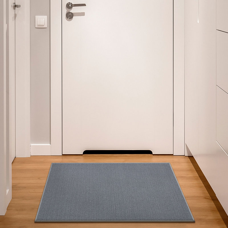 Ottohome Gray Entryway Mat, Rectangle 2'3" x 3', Gray