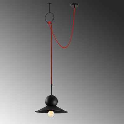 1 - Light Black/Red Single Pendant