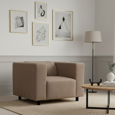 Upholstered Corduroy Club Chair