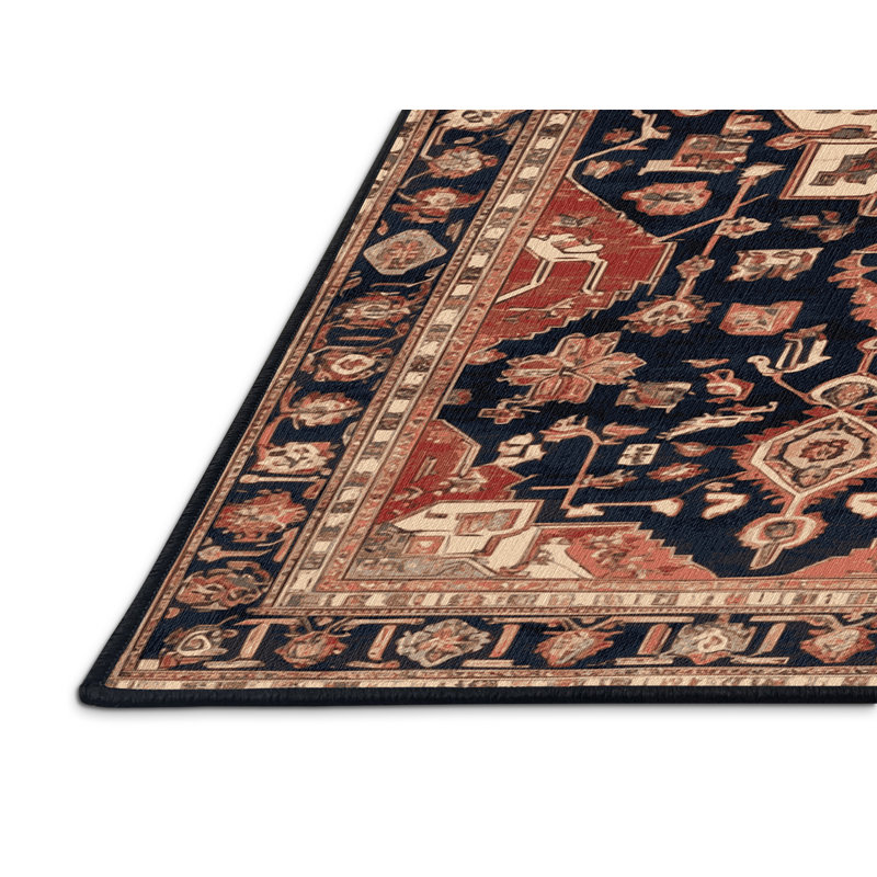 Tapis brun lavable à la machine, Rond 6 pi
