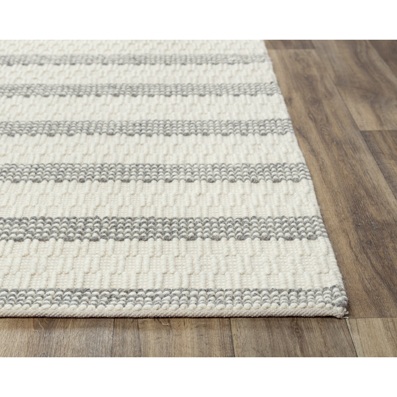 Tapis beige en laine tissé à la main Filipe, 5 pi x 7 pi 6 po