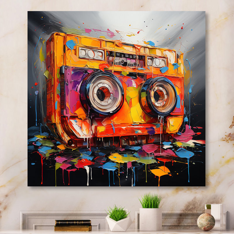 " Cassette Tapes Tape Symphony ", 36" H x 36" W x 1.5" D, Wrapped Canvas
