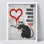 «Banksy Rat Red Heart Design» sur papier-98267539-98267540