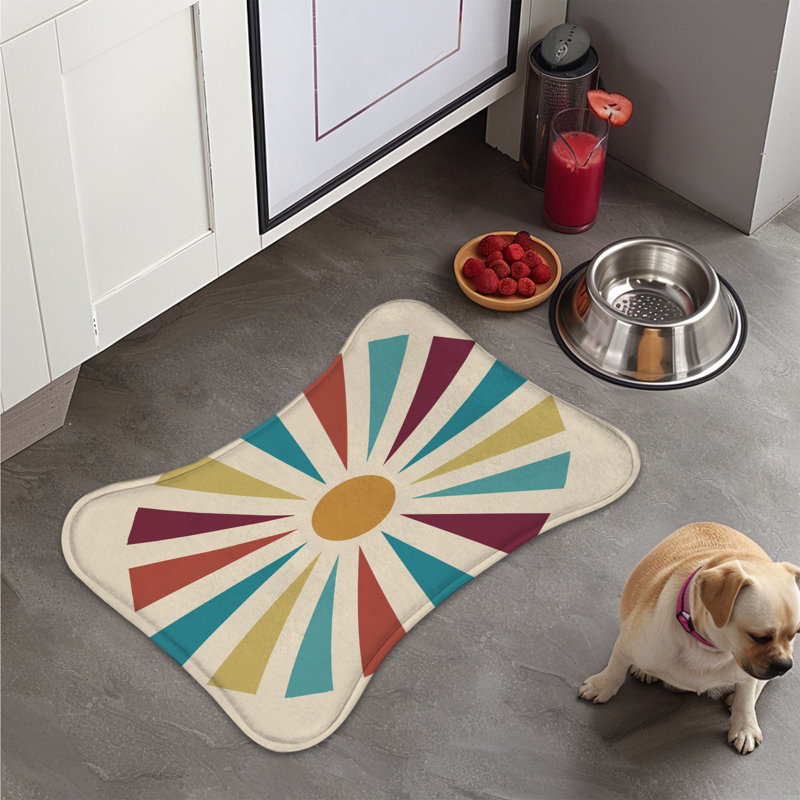 Tapis d'alimentation en os 1 pièce Retro Vibe Fall Rainbow
