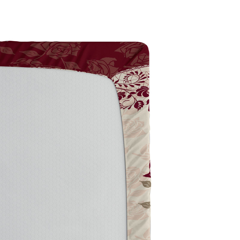 Microfiber Floral Fitted Sheet, Twin Fitted Sheet