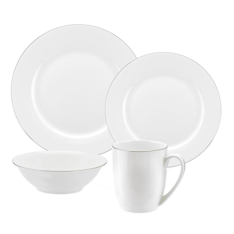 Royal Worcester, Serendipity Platinum - 16 Piece Dinnerware Set, Service for 4, Gold