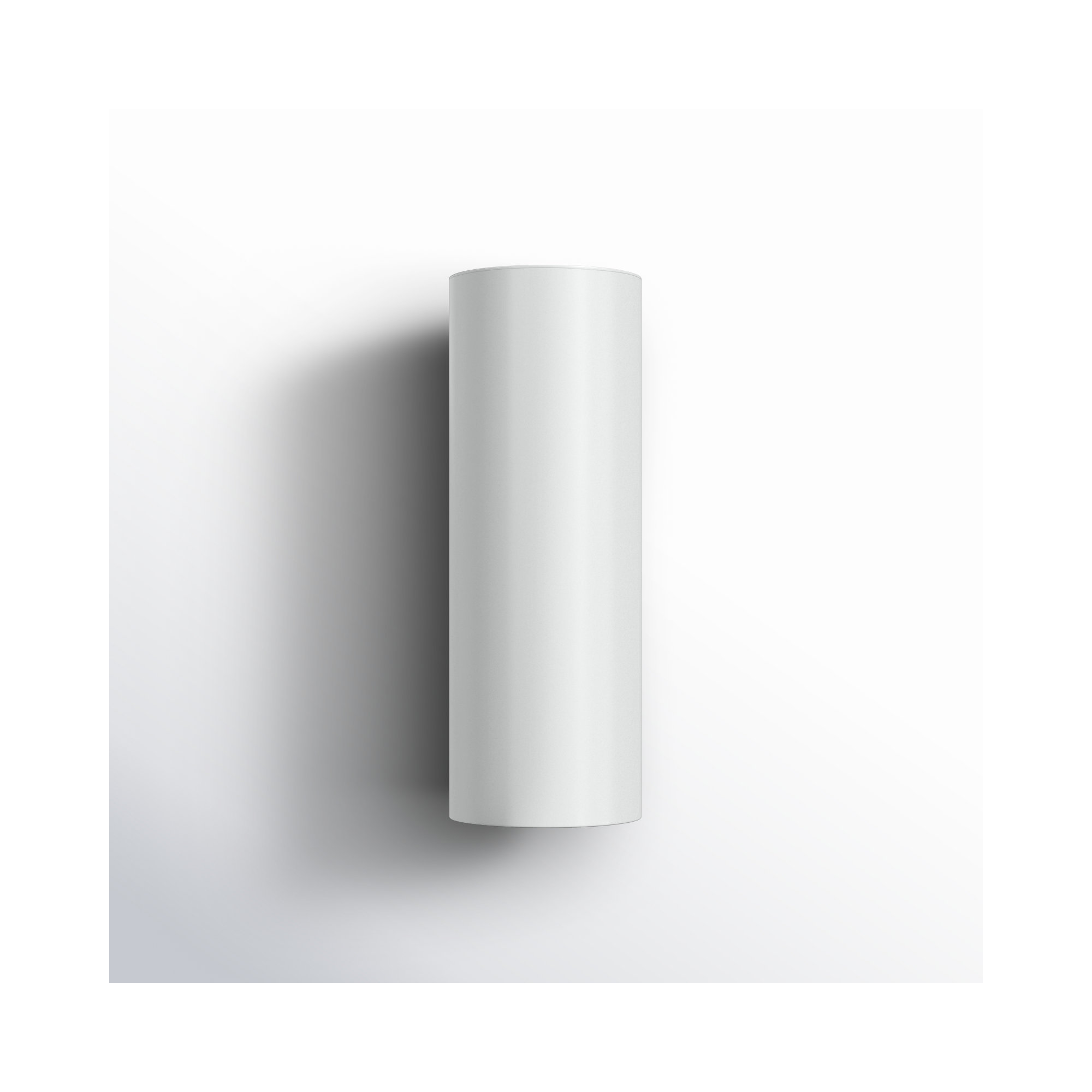 Dylan 2 Light Cylinder Outdoor Aluminum Wall Light, No, 14.25" H x 5.12" W x 5.12" D, White