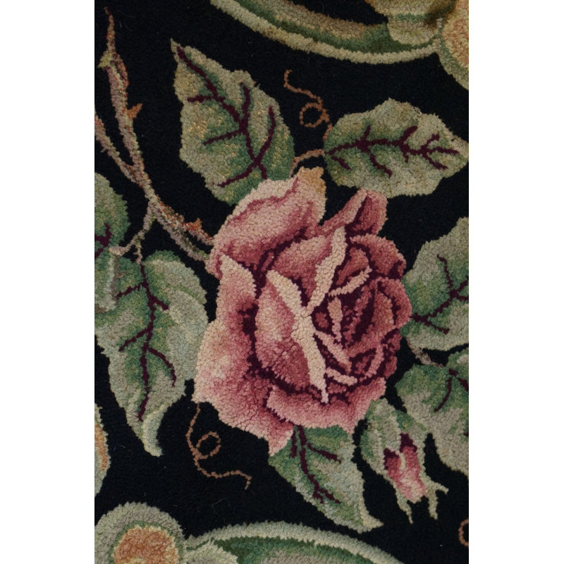 Antique American Hooked Rug American Black 1920s