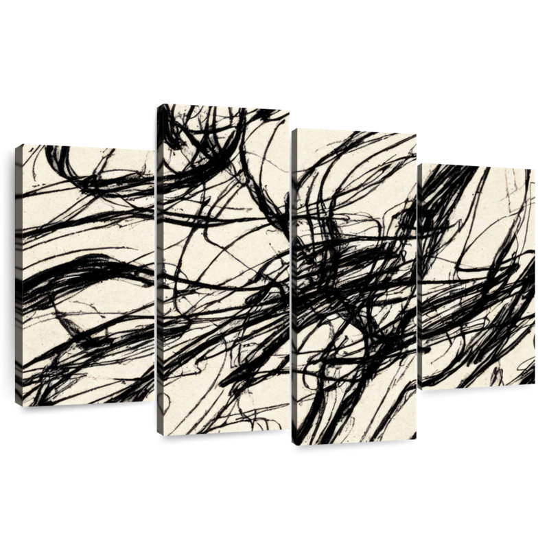 Avery Abstract Black Threads, 27" H x 43" W
