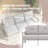 3-Seating Aluminum Frame Garden Sofas-728543989