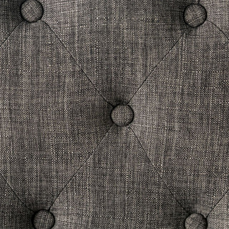 Ensemble de 2 chaises de salle à manger rembourrées en tissu noir et gris antique