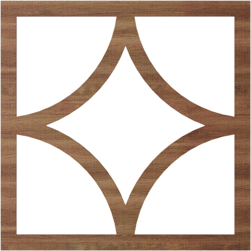 Médaillon de plafond ajouré en bois Statesman, Noyer, H 32 po x l 32 po x P 0,25 po