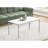 Melita Glossy White Finish Coffee Table With Silver Metal Leg, 17.87" H X 39.75" W X 19.83" D-1889788421-1889788423