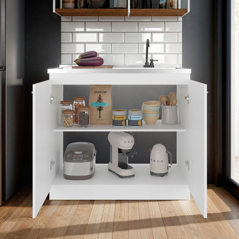 Armoire de rangement Extremo avec 2 portes et 3 tablettes, blanc